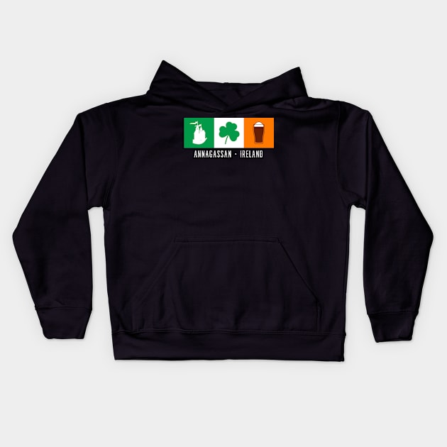 Irish Flag - Annagassan Ireland, Gaelic Kids Hoodie by Eire